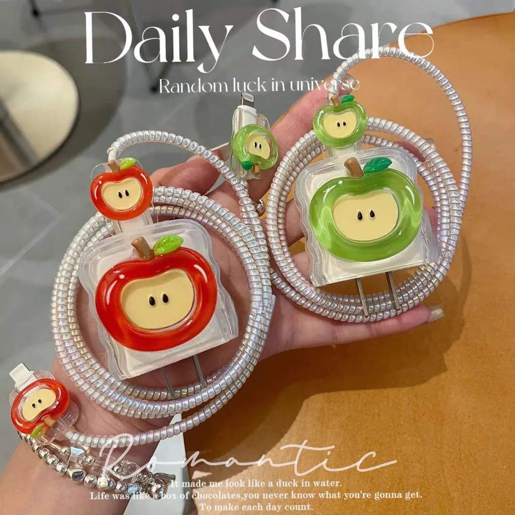 

3D Cartoon Data Cable Protective Cover for iPhone 11/12/13/14/Pro 18w 20w Charger Head Protector Case Cable Protector