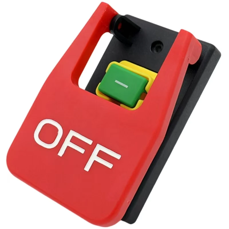 

Off-On Red Cover Emergency Stop Push Button Switch 16A Power-Off/Undervoltage Protection Electromagnetic Start Switch