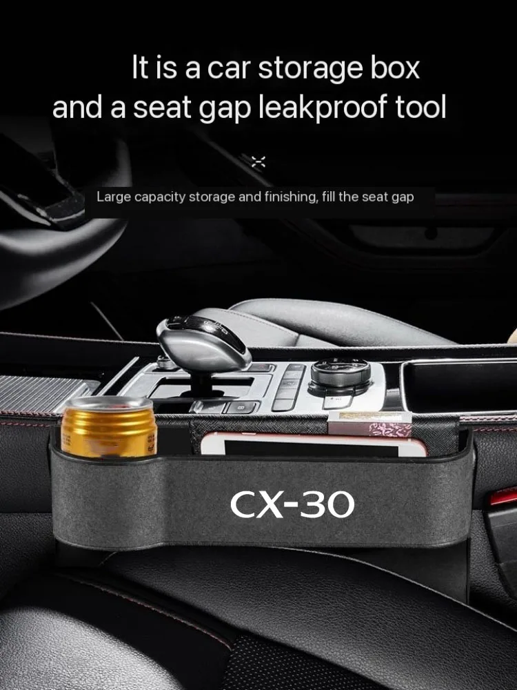 Car Seat Crevice Gaps Storage Box Seat Organizer Gap Slit Filler Holder For CX-30 CX30 Car Slit Pocket Storag Box