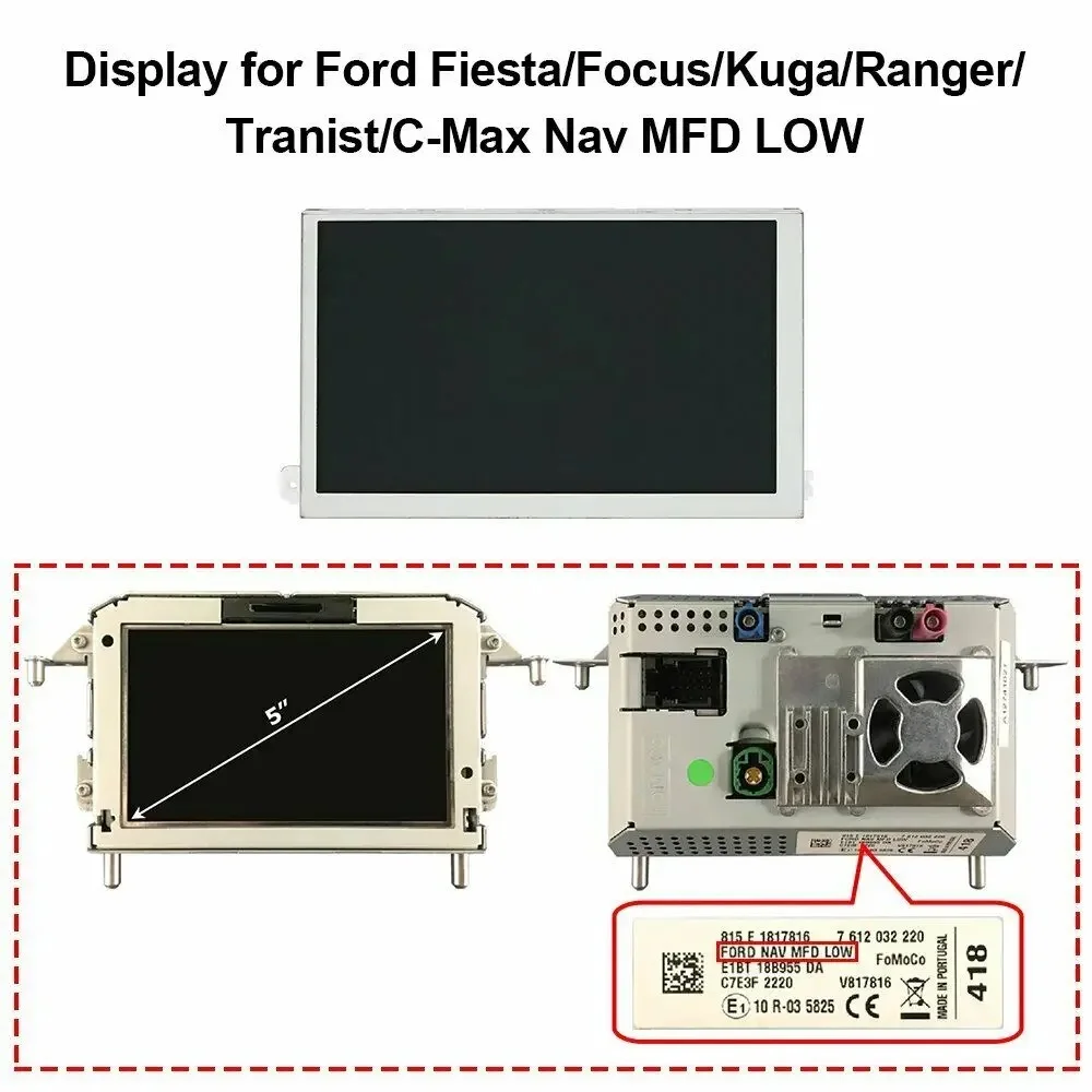 LCD Display for Ford Fiesta Focus Kuga Ranger Transit C-Max Nav MFD LOW