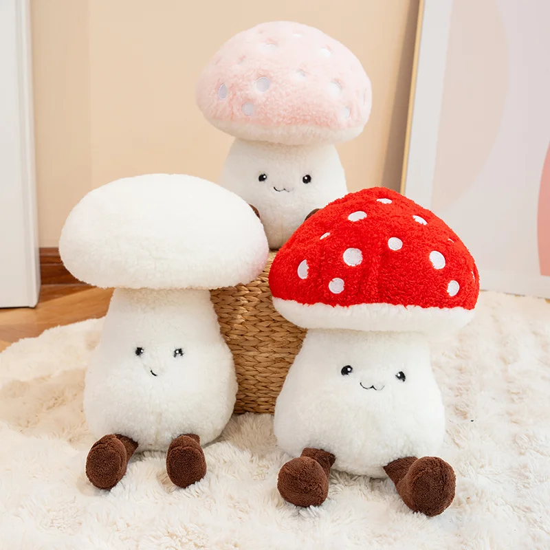 2025 novo cogumelo vermelho travesseiro de pelúcia bonito agaric pelúcia chaveiro adorável cogumelo de pelúcia brinquedo macio sofá decoração para casa
