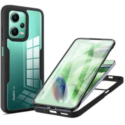 For Redmi Note 13 Pro Plus 360 Full Shockproof Silicone Case For Redmi Note 12 Pro 13C 12C 12S A3 Built-in Screen Protector Case