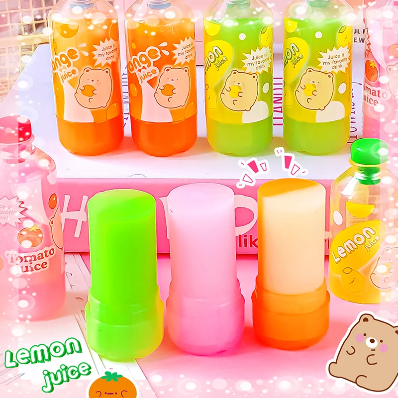 Imagem -05 - Aesthetic Juice Shape Erasers Artigos de Papelaria Borracha Back to School Suprimentos Kawaii Acessórios