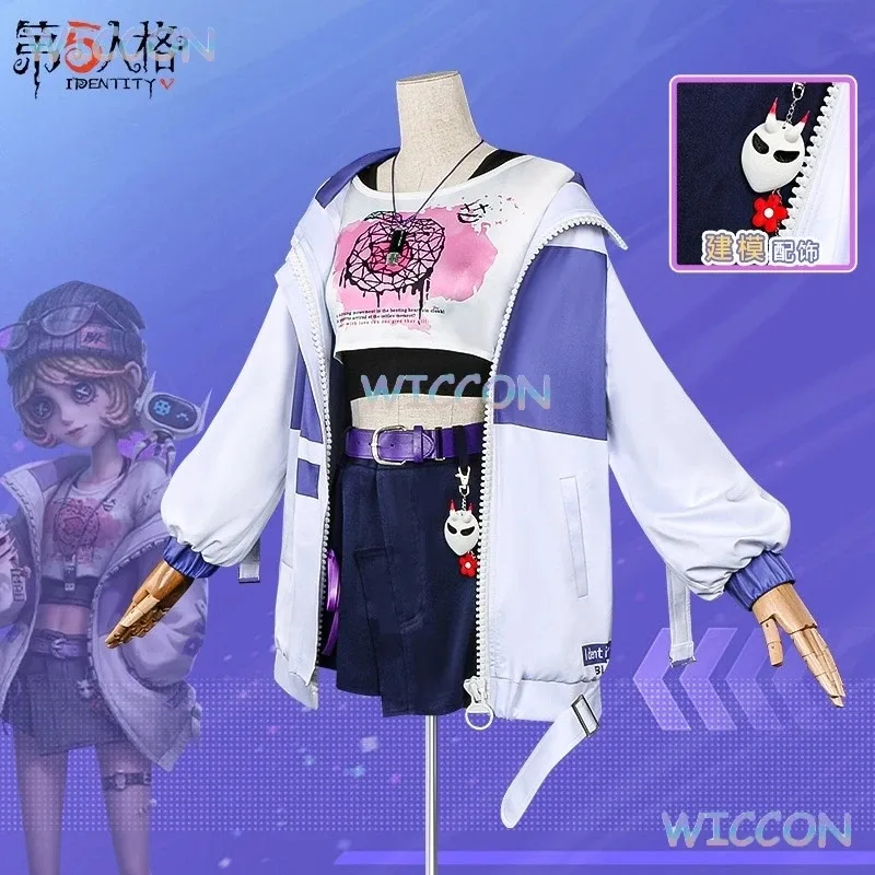 

asdh8@Identity V Tracy Reznik Mechanic Cosplay Costume Women Halloween BLK Uniform Hat Wig Carnival Play Role ClothesCOSda@