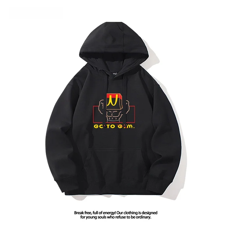 

Толстовка Monald's с забавным мультяшным принтом, весна-осень, повседневная одежда для выпускников, удобная, из смесового хлопка и полиэстера