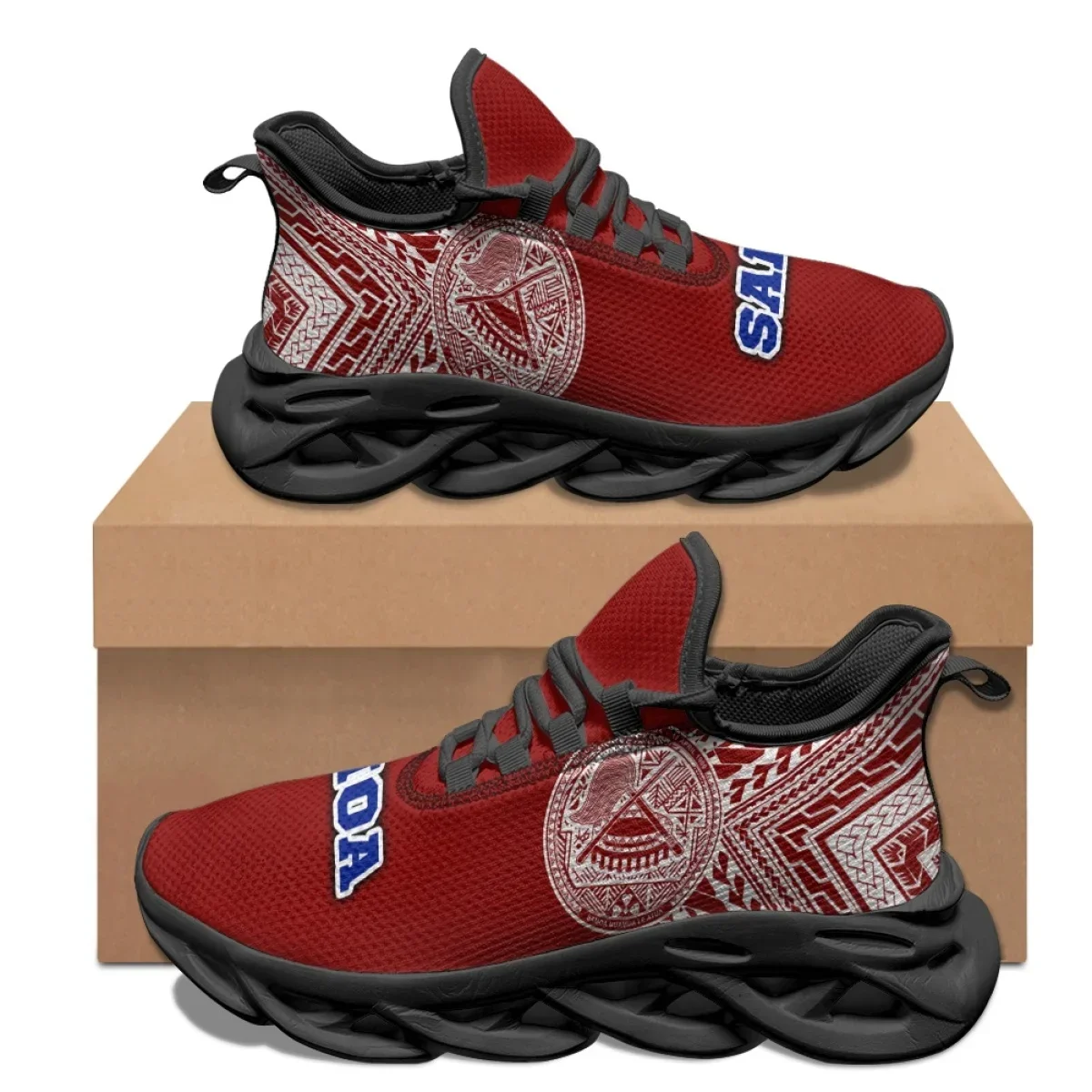 American Samoa Athletic Sneakers Polynesian Tattoo Designer Students Anti-slip Gym Flats Shoes Summer Travel Lace-up Shoes Gift