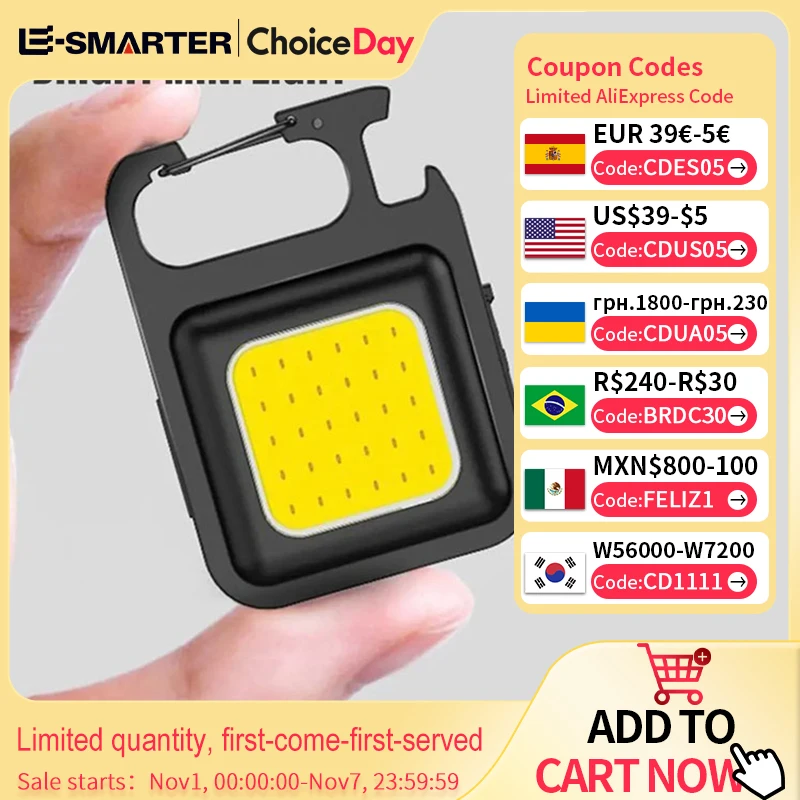 

Super Bright Keychain Flashlight Mini COB Portable Work Light USB Rechargeable Outdoor Camping Fishing Pocket Lamps With Magnet