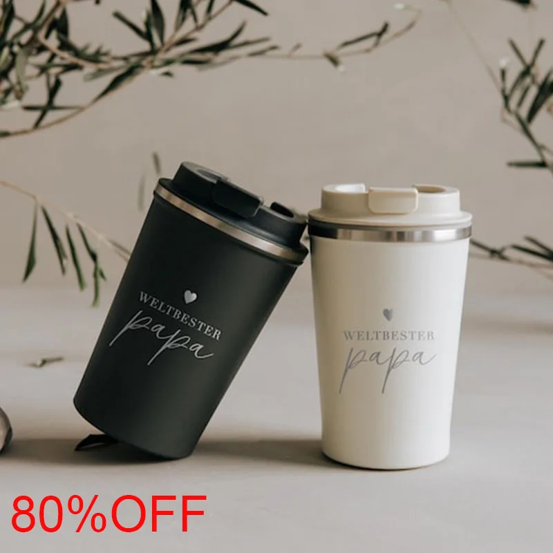 

12oz Stainless Steel Travel Coffee Mug For Dad Insulated Leakproof Cup Durable Fathers Day Personalized Gift Perfect For Dad