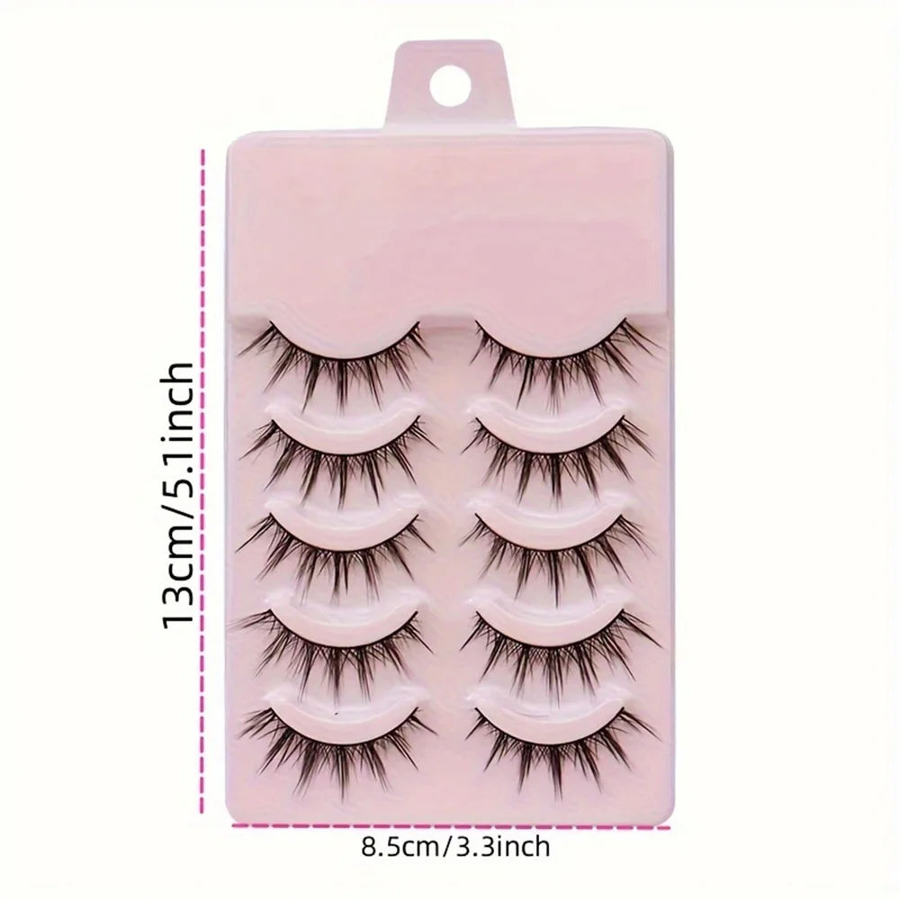 5Pairs Little Devil False Lashes Natural Fake Eyelashes Fluffy Soft Daily COS Full Strip Lashes Band
