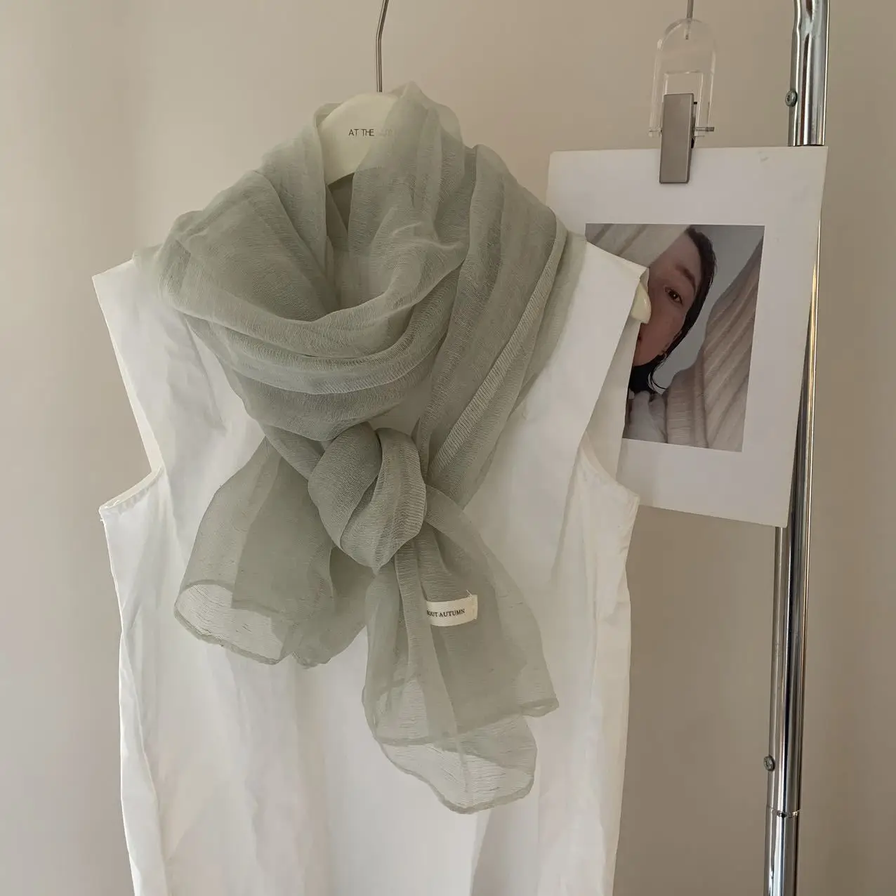 Thin Women's Desert Shawl Color Winning Beige Versatile Scarf Travel Sunscreen Gauze Japanese and Korean Popular