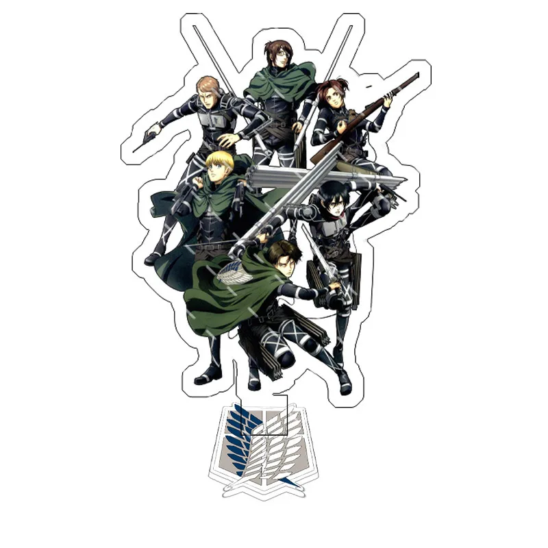 Attack on Titan Acrylic Standing Sign Cartoon Anime Figure Peripherals Stand Model Kids Desktop Ornament Collection Model Gifts