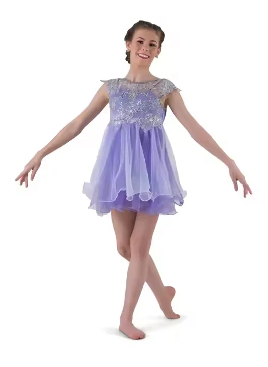 الفتيات السيدات فستان رقص غنائي ملابس رقص فستان رقص معاصر عرض الأداء ارتداء المرحلة ارتداء الحديثة #5