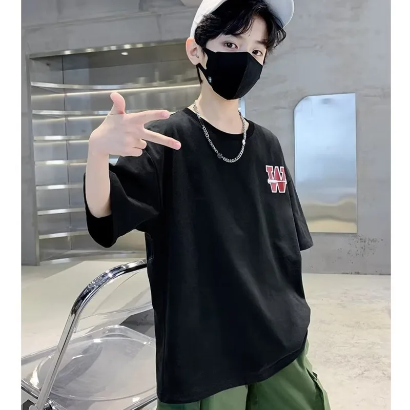 

Korean Version Of The Big Children's T-shirt Children's Clothing Boys Short-sleeved T-shirt Children's Half-sleeved Fried Street