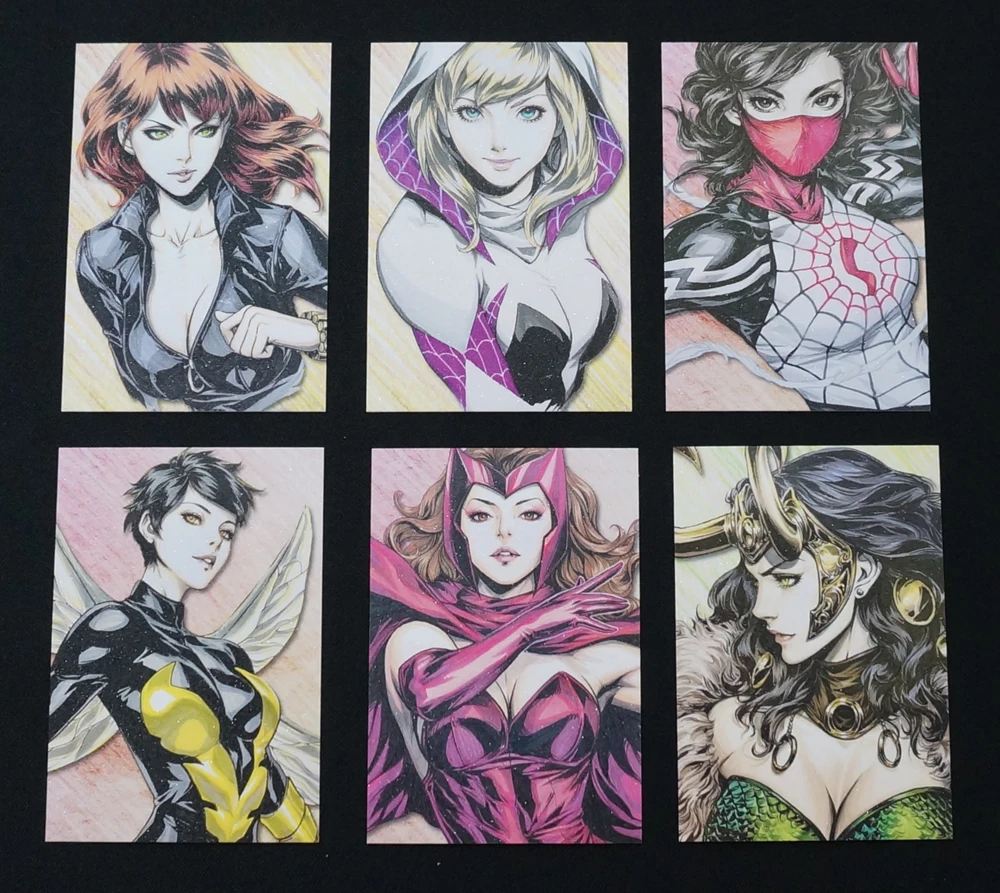 40pcs/set Classic Comic Heroines Paper Cards MCU DCU Powerful Female Superhero Anti-Scratches Portrait Fans Collection Card