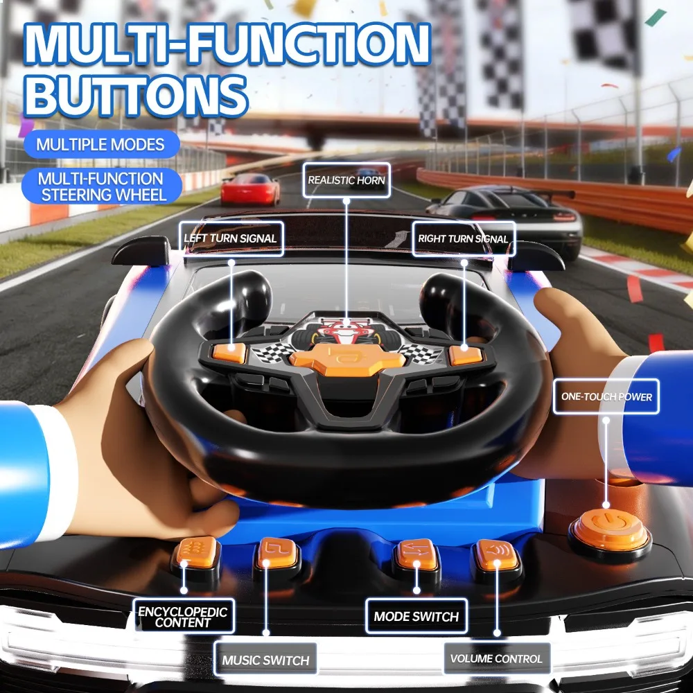 New Racing Car Adventure Driving Simulation Toy, Tabletop Steering Wheel Obstacle Avoidance Game Console Birthday Gift view 2
