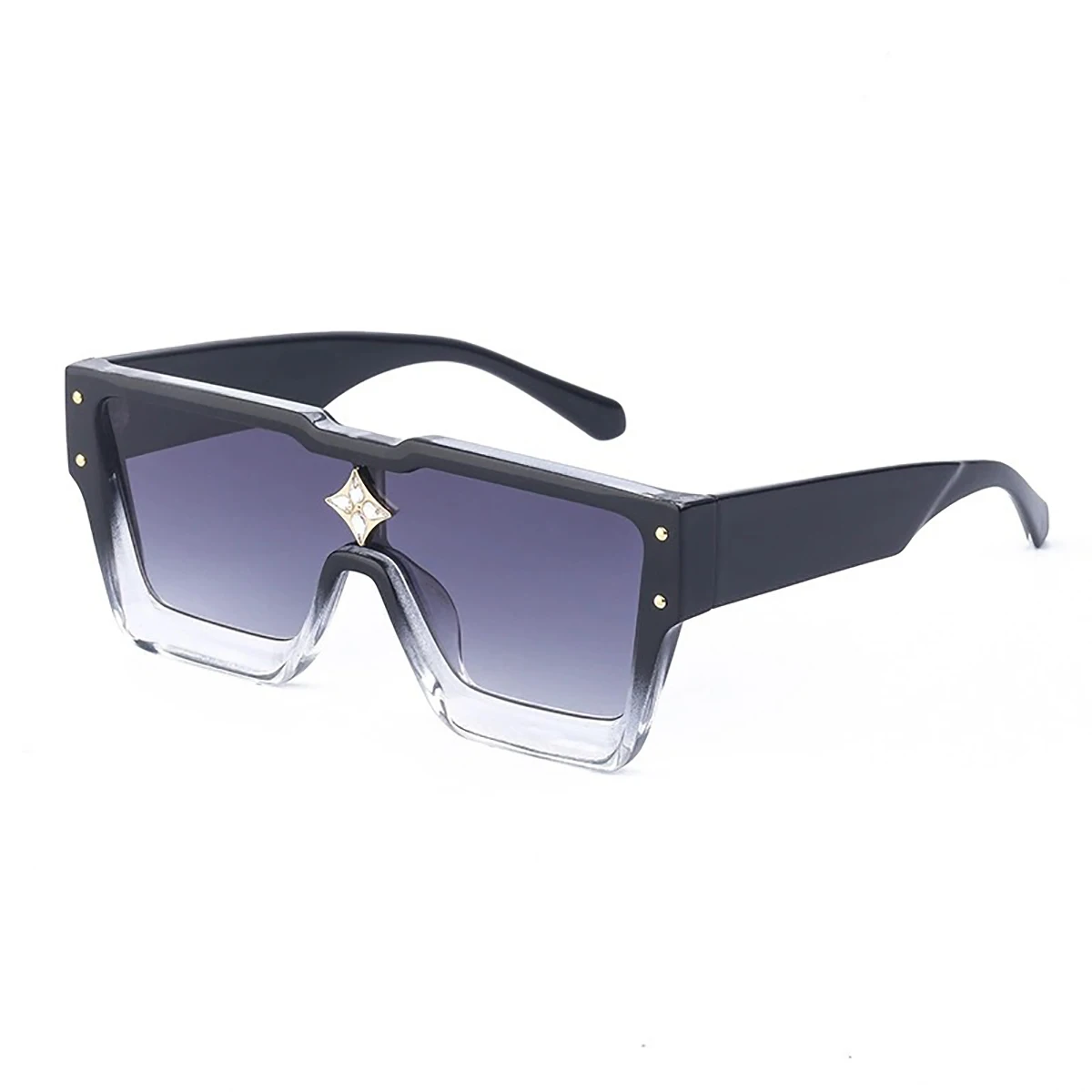 New European and American personalized large frame decorative glasses integrated lenses, outdoor sports goggles, fashionable