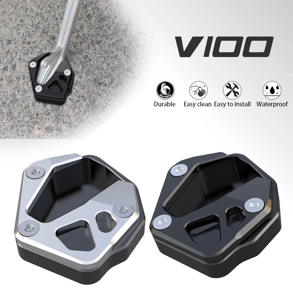 

For Moto Guzzi V100 V 100 Mandello S 2023 2024 Motorcycles Foot Side Stand Enlarger Plate Pad Kickstand Extension Accessories