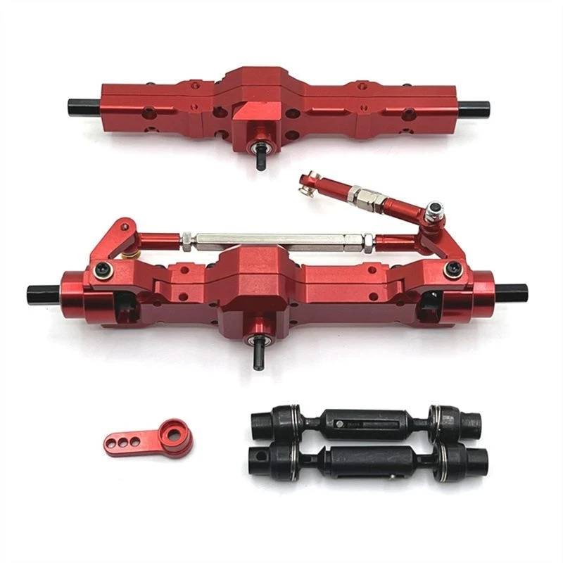 Axle Assembly Drive Shaft Set For WPL 1/10 C74 1/16 Full Range Remote Control Car Metal Upgrade Parts Red