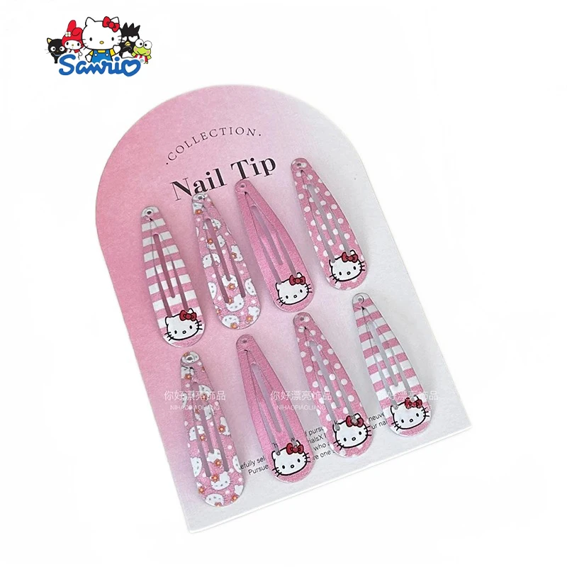 

2Pcs Hello Kitty Sanrio Children Hairpin Kawaii Cute Cartoon Sweet Student Girls Hair Clip Hair Accessories Decorate Toys Gifts