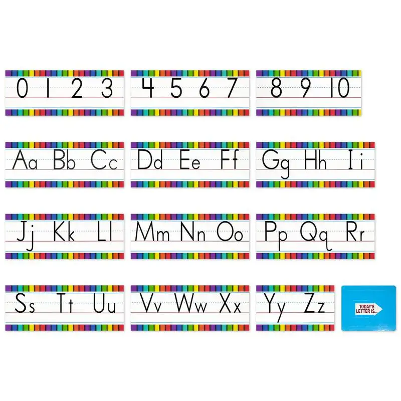Interativo Alfabeto Bulletin Board, Decorações De Parede Display Set, Número Posters, Early Learning Cartões