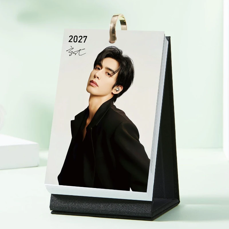 Song Weilong 2027 Photo Weekly Desk Calendar, Idol Desktop Collectible Merchandise Birthday Gift for Fans