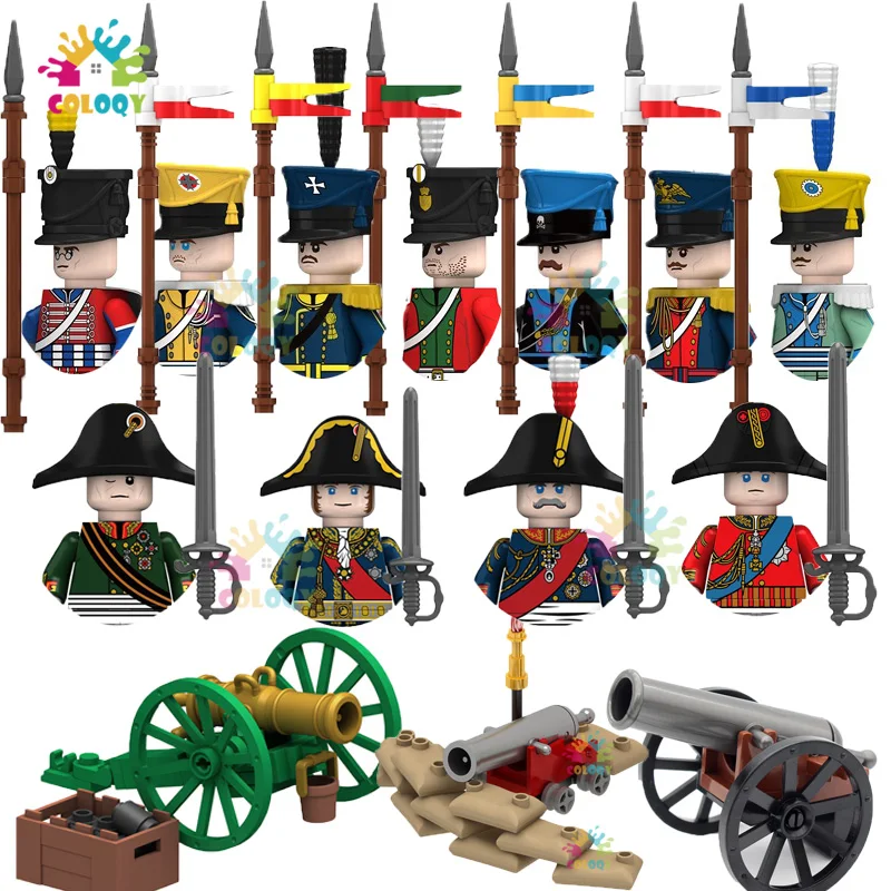 

New Napoleonic Wars Military Soldiers Building Blocks WW2 Mini Action Figures French British Fusilier Rifles Toys For Kids