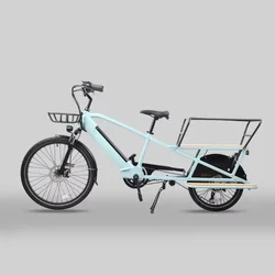 cargo long tail cargo electric bike 48V250W rear motor front tire 26'' and rear tire 20''