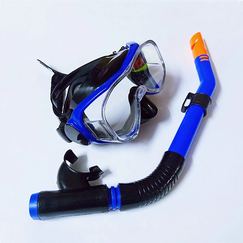 

Professional Snorkel Set Full Face Mask Diving Goggles Equipment Deep Sea Suit Full Tempered Glass Dry Diving Glasses Adult