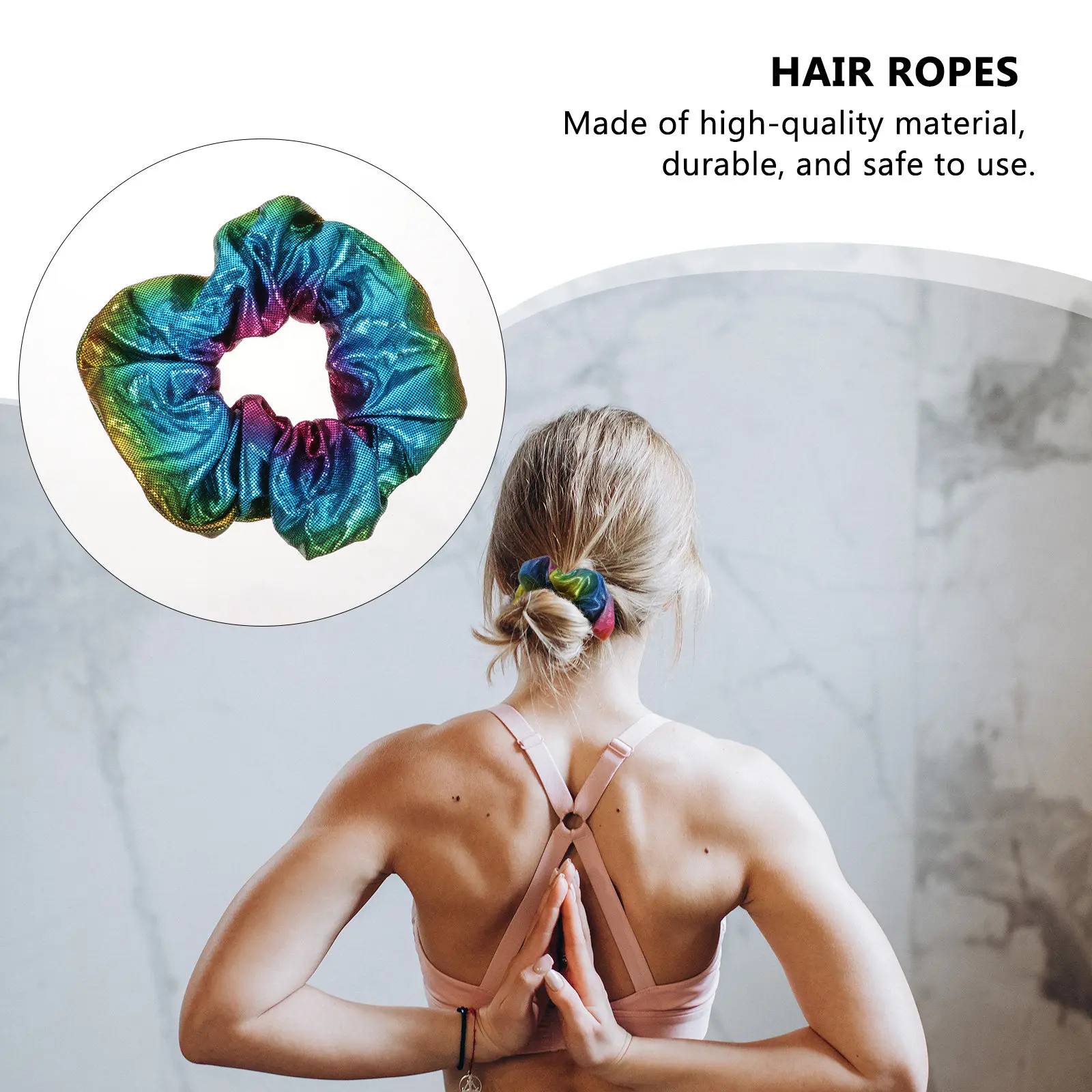 10Pcs Gradation Color Hair Scrunchies Premium Fabric Hair Accessories for Women Elastic Ponytail Bands Stage Performance