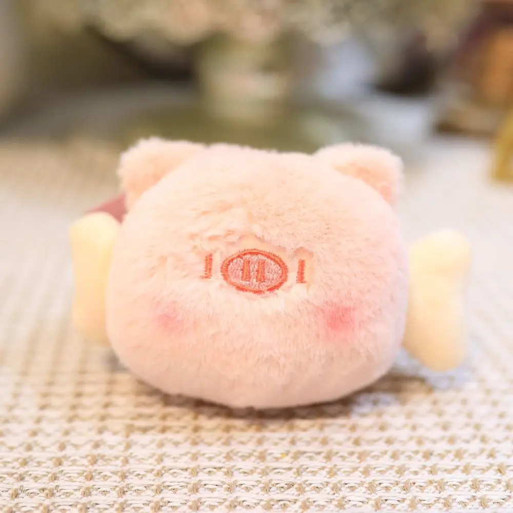 Porte-clés en os détachable de cochon pelucheux, cœur de fille, tête de cochon douce, poupée en peluche, Collection de bijoux, porte-clés en peluche de cochon