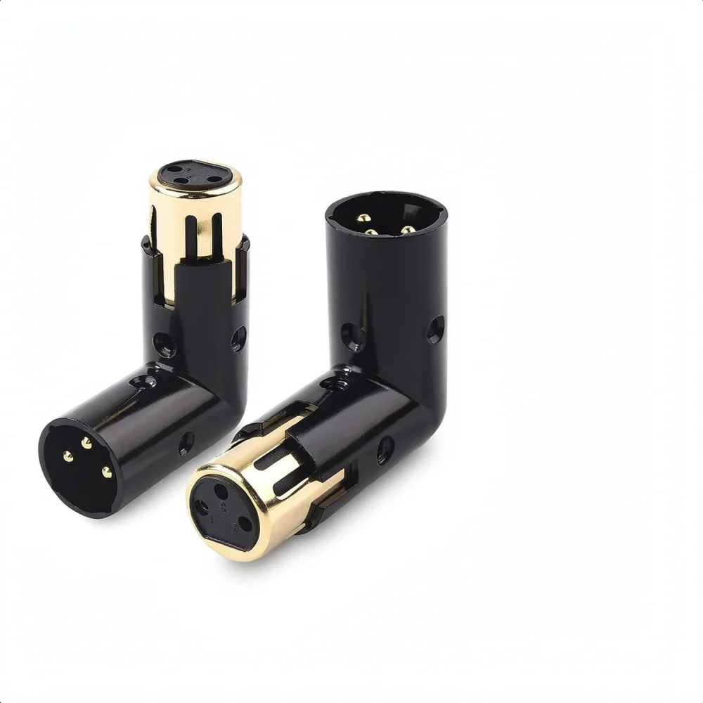 XLR 3 Pin Male To Female Connector Right Angle Audio Plug For Professional Mixer Microphone Studio Equipment