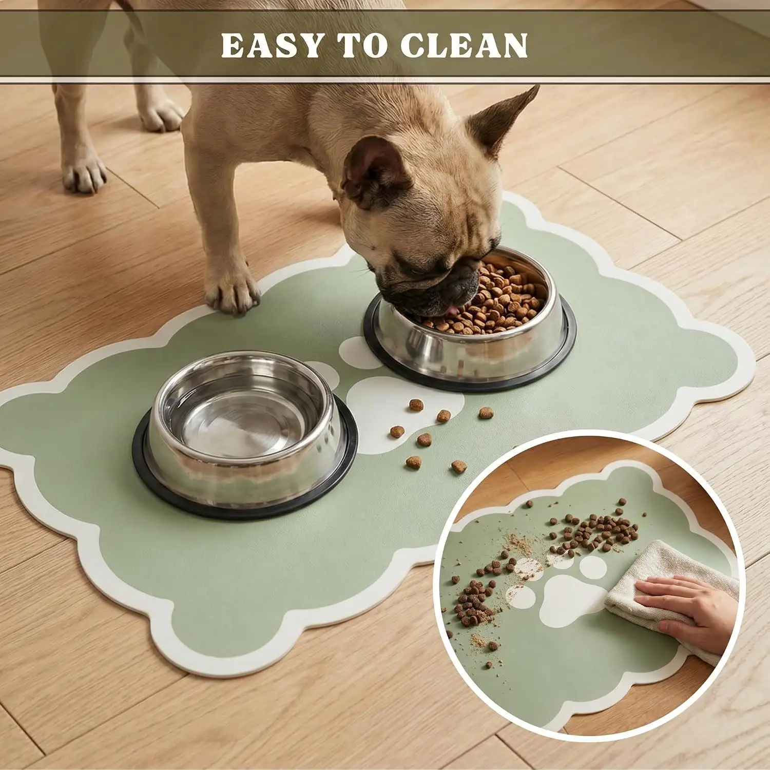 Pet Feeding Mat Absorbent Pet Placemat for Cats Dogs Non-Slip Dog Water Dispenser Mat Quick-dry Cat Feeding Mat Pet Supplies