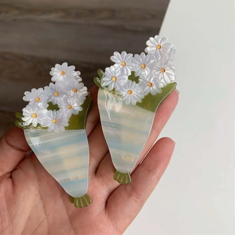 หวานน่ารักน่ารักมะนาว Acetate Barrettes Daisy Bouquet เครื่องประดับผมสไตล์เกาหลีคลิปผมผม Claws