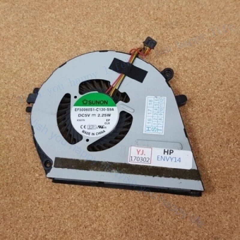 

V+ For HP ENVY 14 M6-K 14-K CPU Cooling Fan EF50060S1-C130-S9A 4-Pin 5V 0.5A