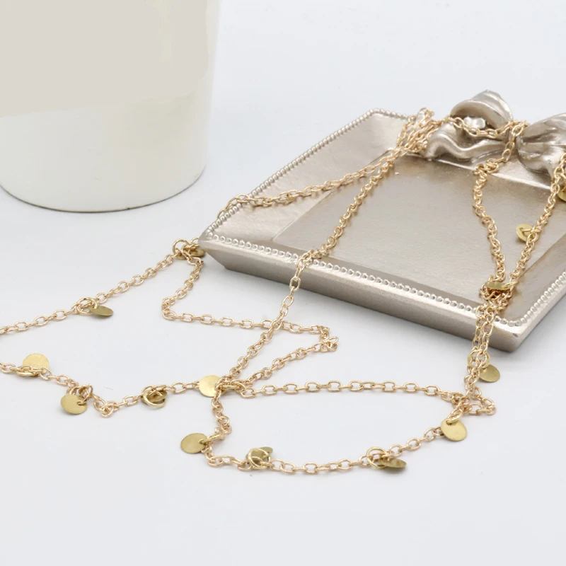 Trendy Prom Hair Jewelry Round Forehead Headband Alloy Multilayer Tassels Head Piece Chain For Women Girls