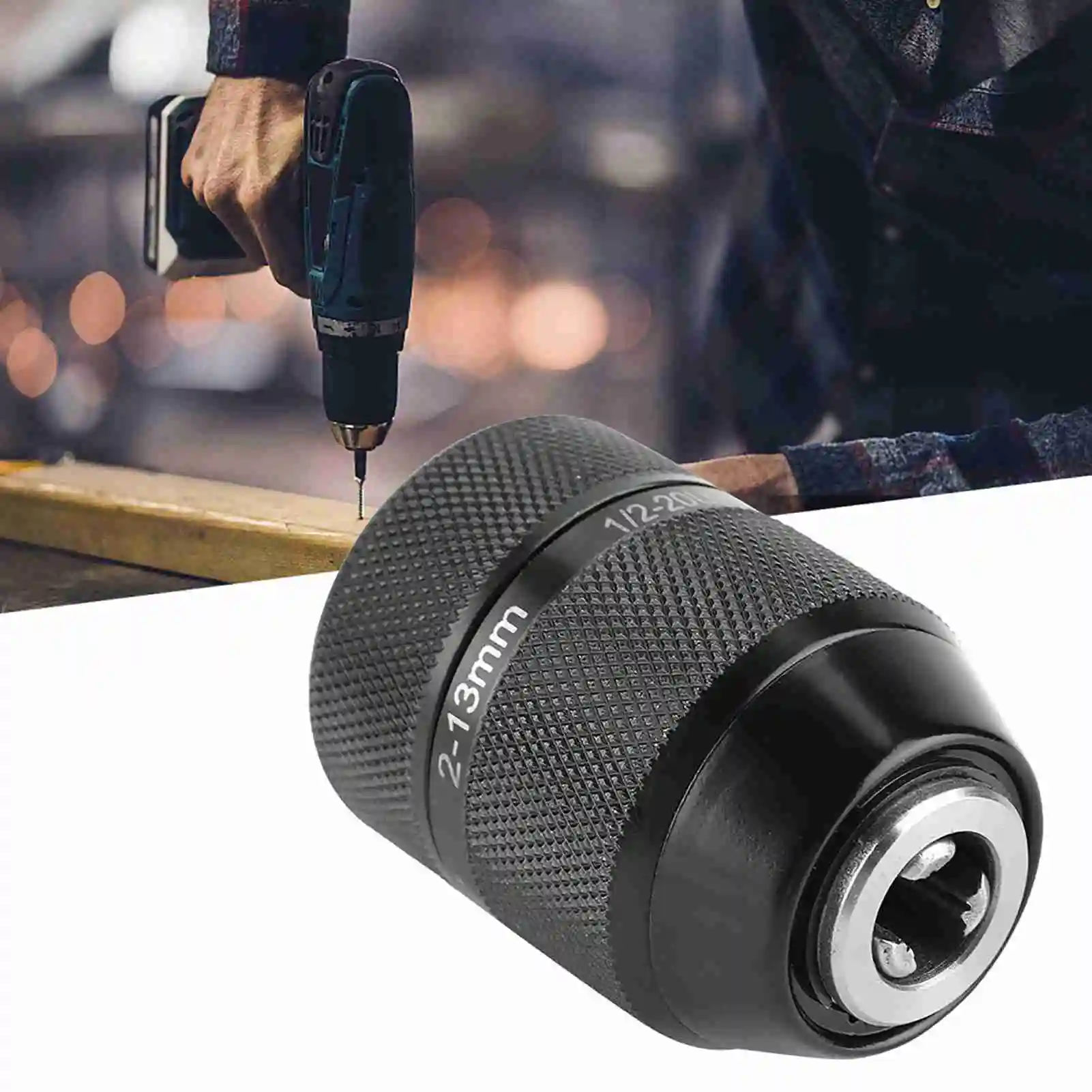 Metal Drill Chuck 13mm Metal Drill Chuck 1/2 Mount Self Locking Keyless Drill Chuck Electric Drill Chuck 3/8