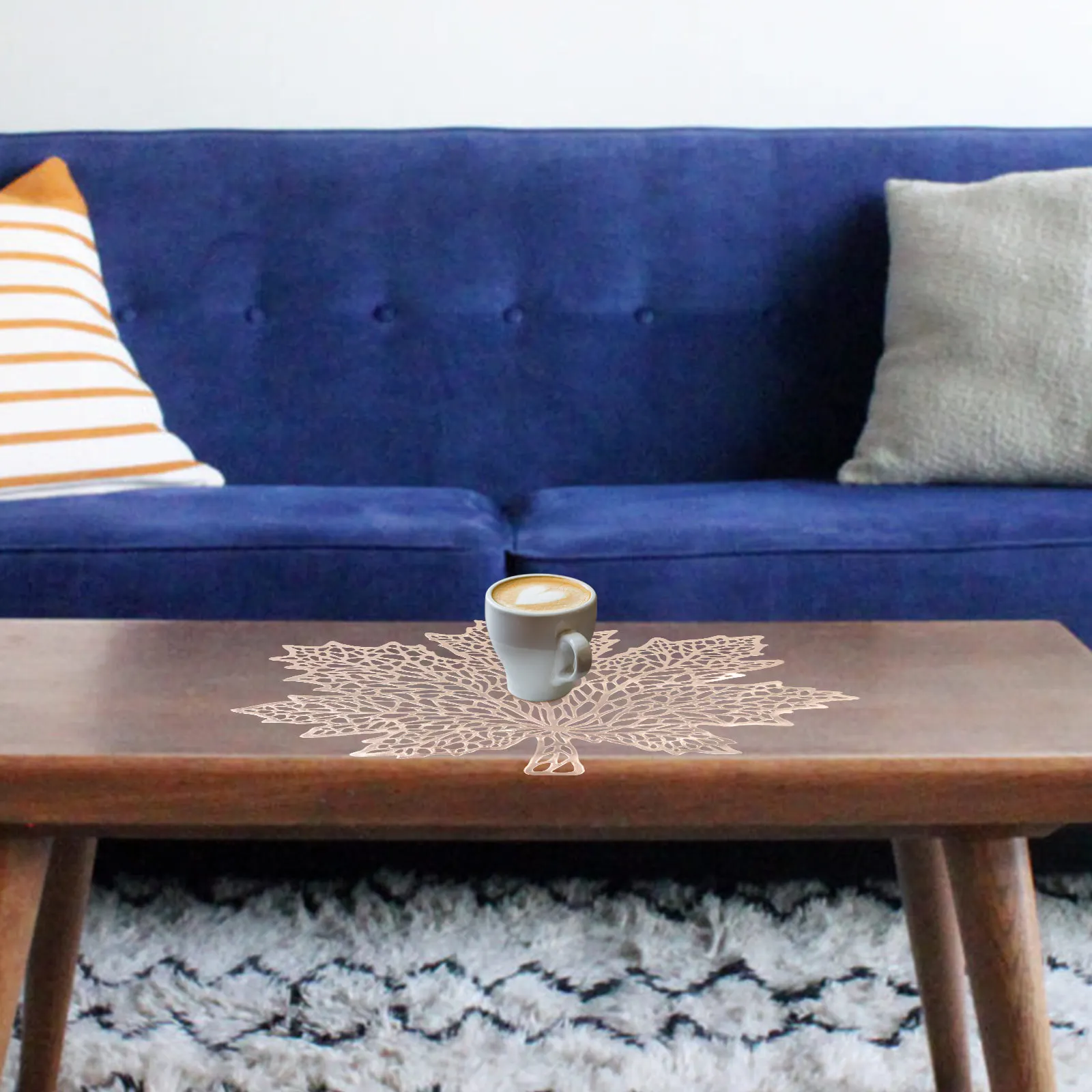 

2Pcs Leaf Table Mats Thanksgiving Placemats Heat Insulation Pads Creative PVC Coasters Table Protection Pads