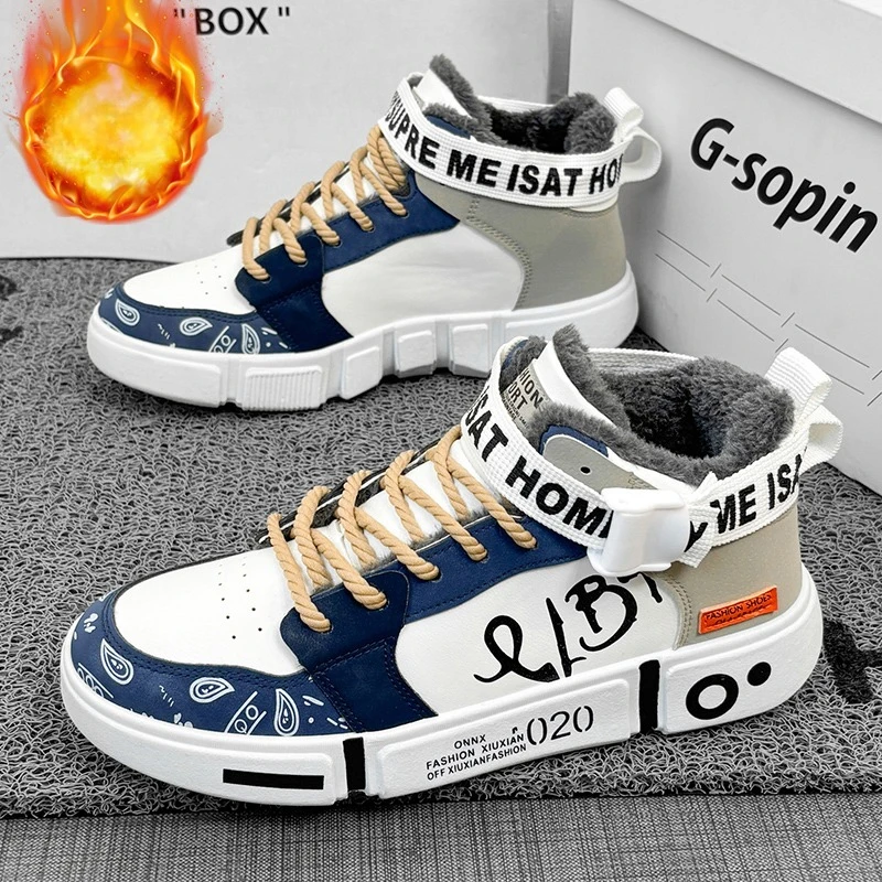 

Men's Winter Warm Casual Shoes Comfort Running Sneakers Lightweight Outdoor Anti Slip Sports Shoes Trendy Versatile Shoes Men