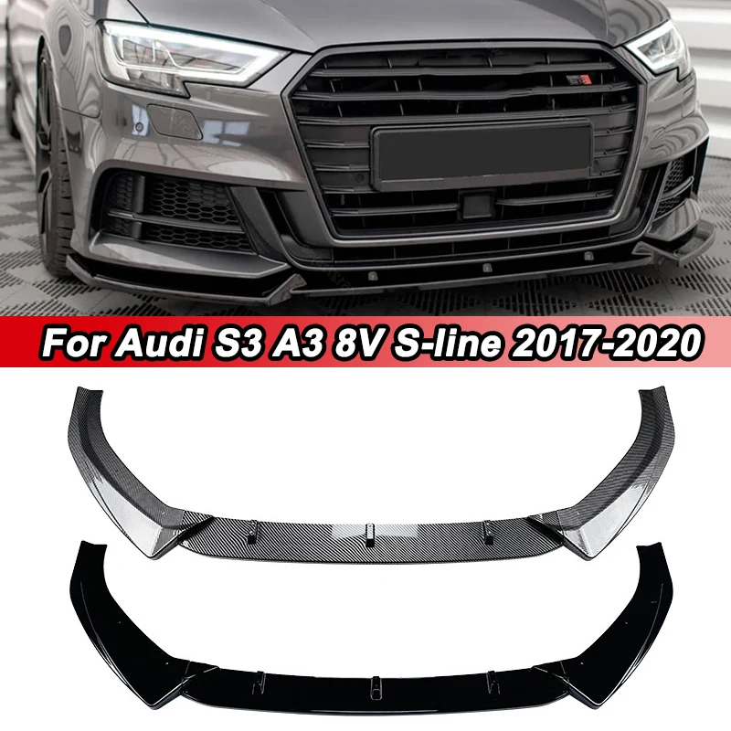

Передний бампер автомобиля, нижний спойлер, сплиттер для AUDI A3 8V S-Line S3 2017-2020, защитный диффузор, внешние обвесы, отделка из АБС-пластика
