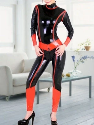 

Latex Rubber Gummi Ganzanzug Fullbody Catsuit with-Zippered Masquerade