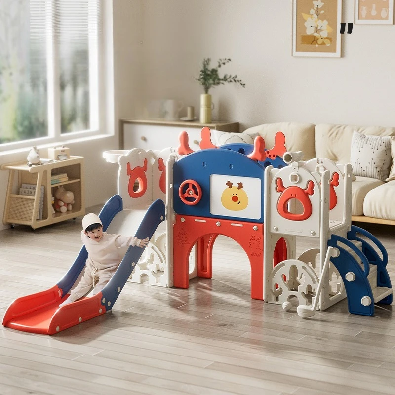 安全ベビー滑り台おもちゃ 室内プラスチック製子供用滑り台 多機能家庭用子供用滑り台 幼児用家庭用ゲーム クライミング滑り台