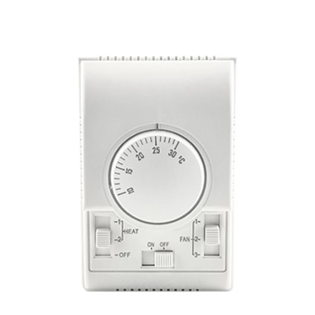 Rotary Mechanical Thermostat Compatible with AC Fan Units and Coil Motors for Heating and Cooling System Control