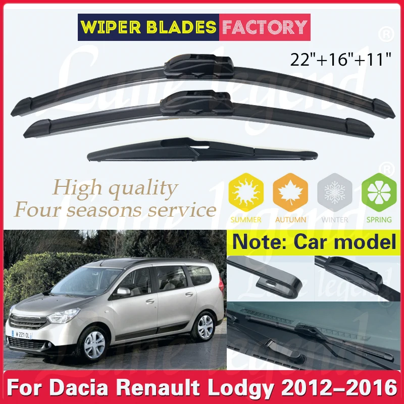 

Car Windshield Wiper Blades Fit For Renault Dacia Lodgy 2012 2013 2014 2015 2016 Front Rear Wiper Blades Soft Rubber Windscreen