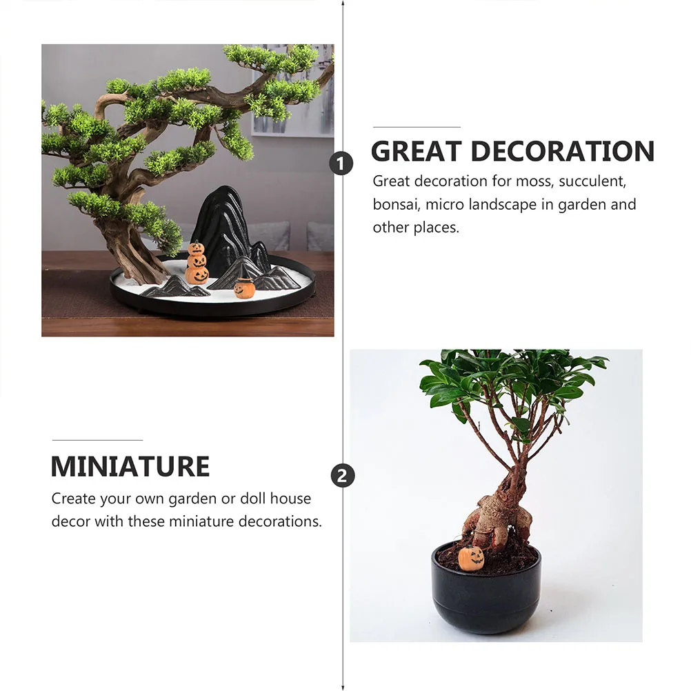 

6pcs Resin Pumpkin naments Vivid Realistic Adornment Home Decor Mini Garden Terrarium Halloween Scene Layout Gifts