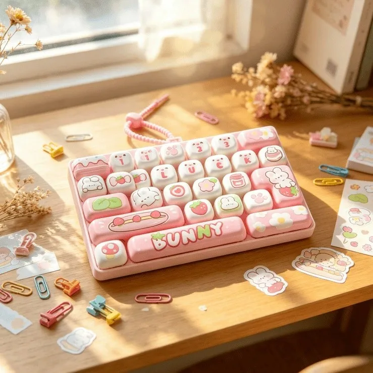 26 Key Simulated Keyboard Pressure Release Bell Pendant, Desktop Animal Decoration, Student Backpack Pendant, Toy Creative Gift