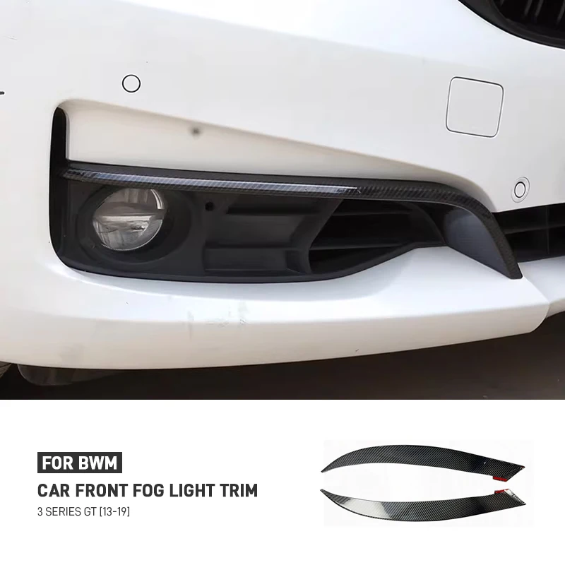

For BMW 3 Series GT F34 2013-2019 Real Carbon Fiber Car Front Bumper Fog Lamp Trim Strip Cover Sticker Decoration Accessories