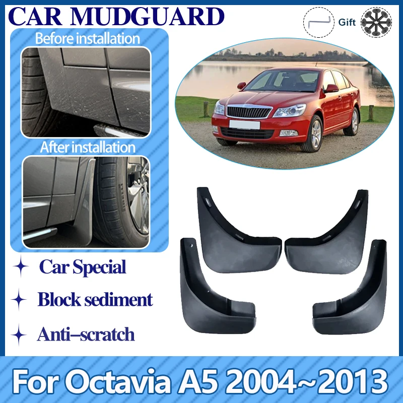 

4PCS For Skoda Octavia A5 MK2 2004~2013 1Z Car Mudguards Mudflaps Fender Mud Flaps Splash Mud Guards Auto Accessories 2008 2009