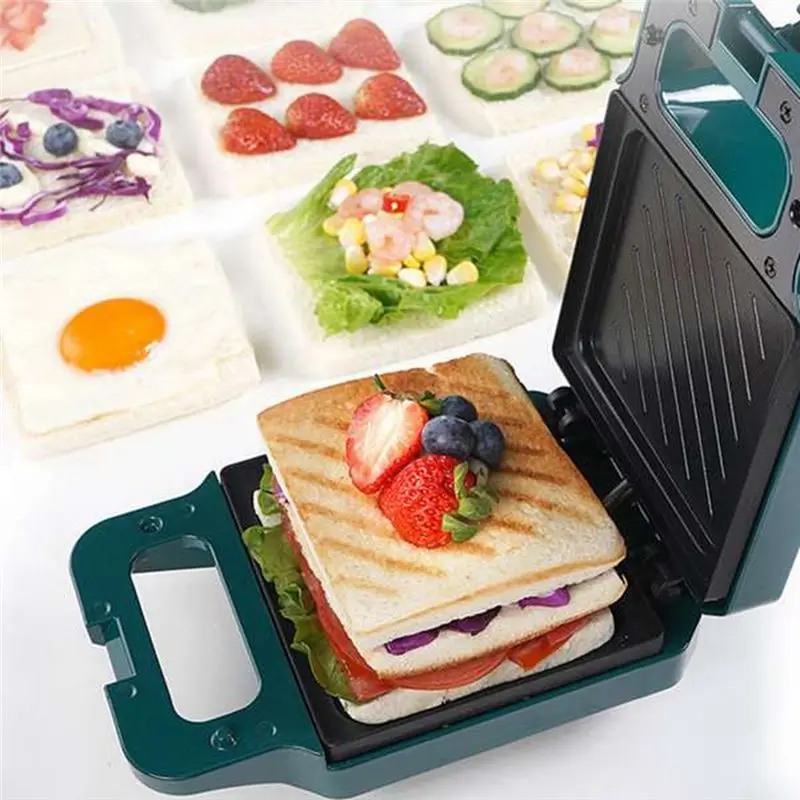 Electric Sandwich Maker Breakfast Machine Toaster Tools Home Light Food Multi-Function Heating Press EU Plug