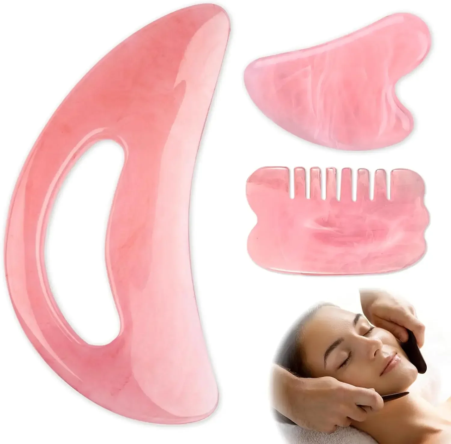 Skin Scraping Resin Guasha Massage Board Face Eye SPA Massager Plate ​For Neck Back Body Legs Hands Promote Blood Circulation