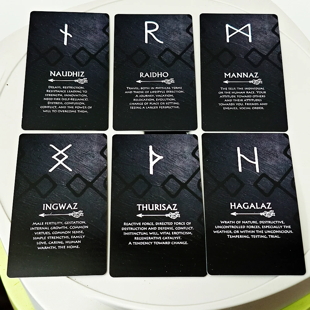 

Runes Oracle Deck 26 Pcs Cards Illuminate Your Life and Manifest Transformation 10.3*6cm